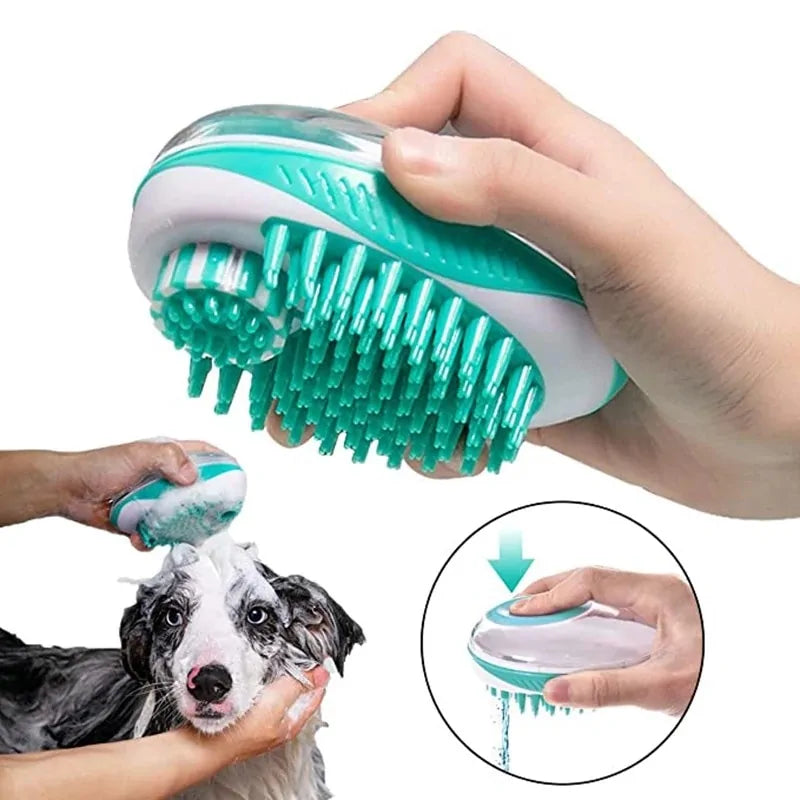 Brosse de bain pour chien et chat 2 en 1 Peigne de massage SPA pour animaux de compagnie