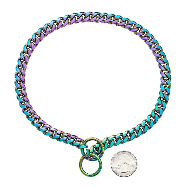 Collier pour chien en chaîne à maillons cubains