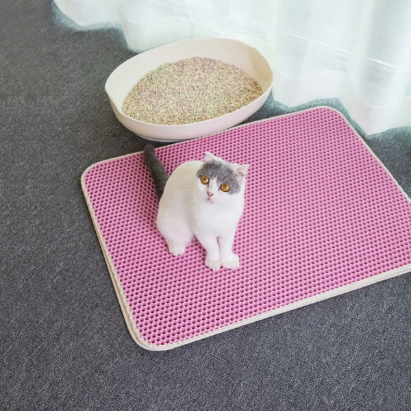 Tapis de litière pour chat imperméable, pliable et antidérapant