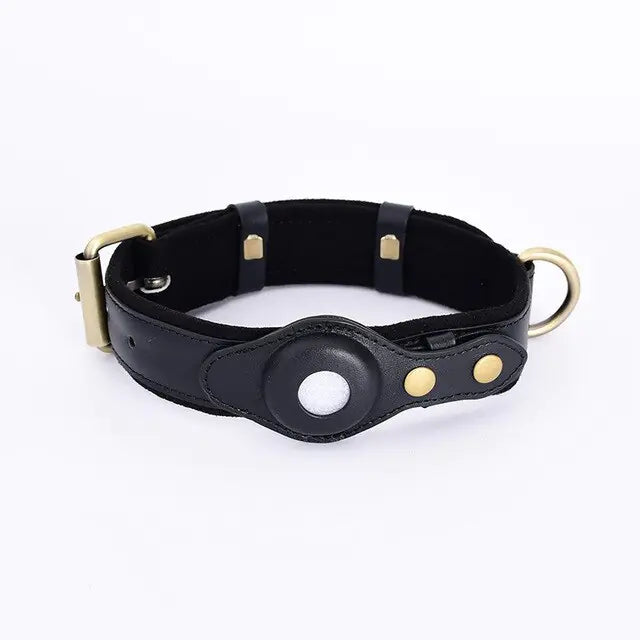 Collier anti-perte en cuir pour chien