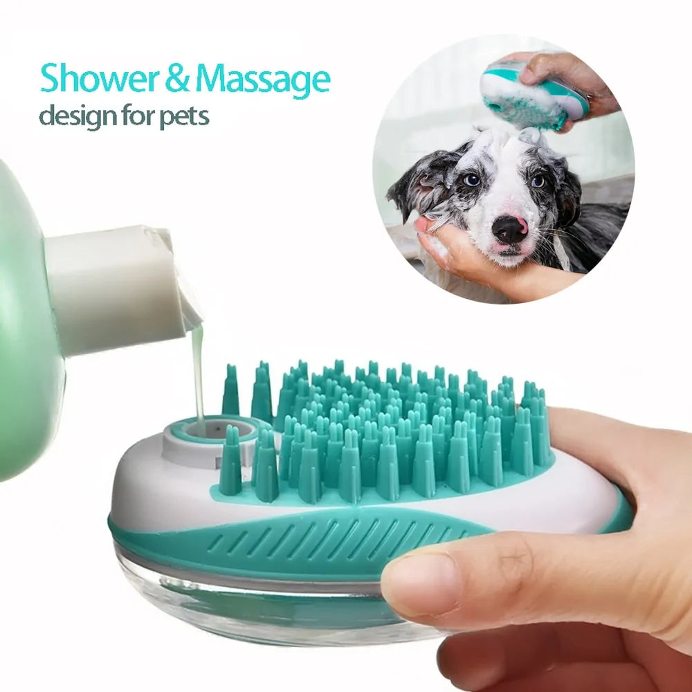 Brosse de bain pour chien et chat 2 en 1 Peigne de massage SPA pour animaux de compagnie