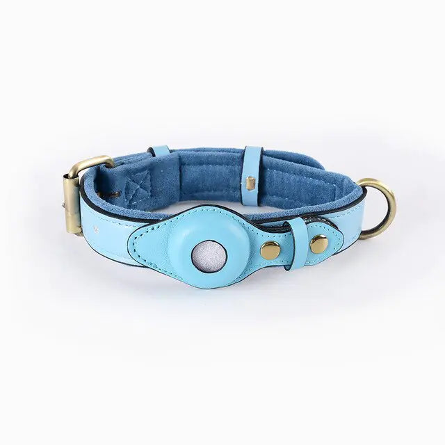 Collier anti-perte en cuir pour chien