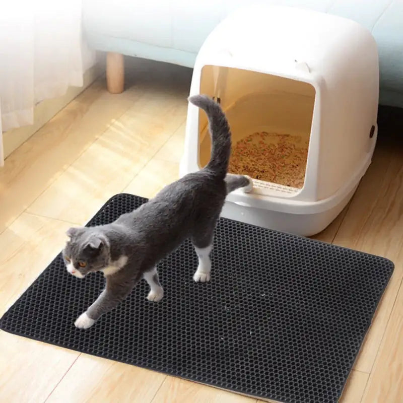 Tapis de litière pour chat double couche imperméable et anti-urine