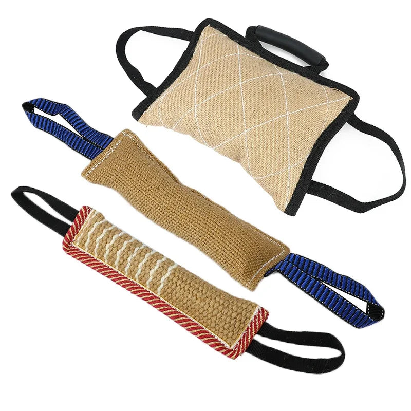 Jouet de mâche durable pour entraînement de chien avec 2 manches de corde pour Malinois Chien de bouledogue allemand Rottweiler