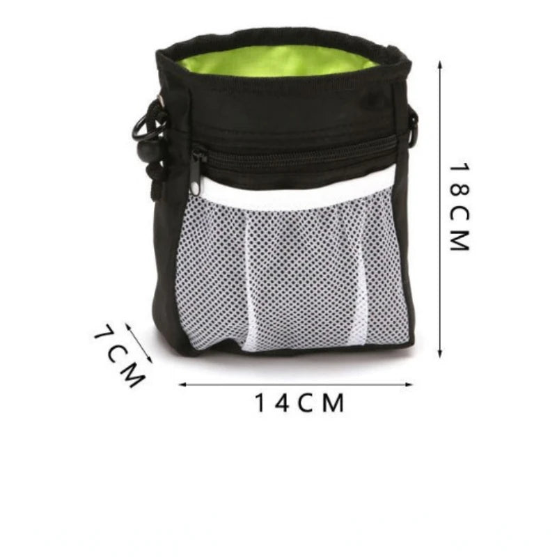 Sac à Déchets Portable pour Chiens Grande Capacité Pochette d'Entraînement à Nourriture pour Animaux de Compagnie avec Cordon de Serrage Dispenseur d'Extérieur