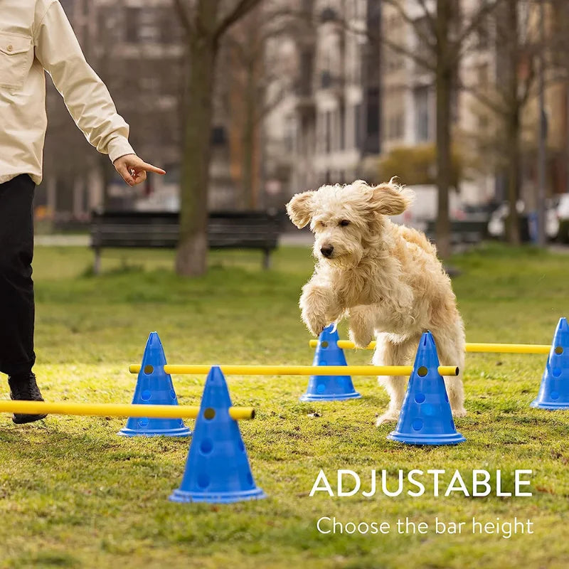 Ensemble d'entraînement en agilité pour animaux de compagnie Barre de saut Obstacle de entraînement pour chiens Appareil d'entraînement pour animaux de compagnie Fournitures pour animaux de compagnie