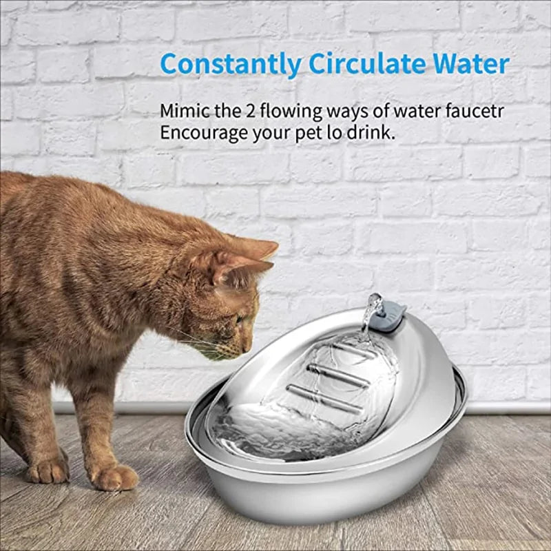 Distributeur d'eau pour animaux de compagnie en acier inoxydable