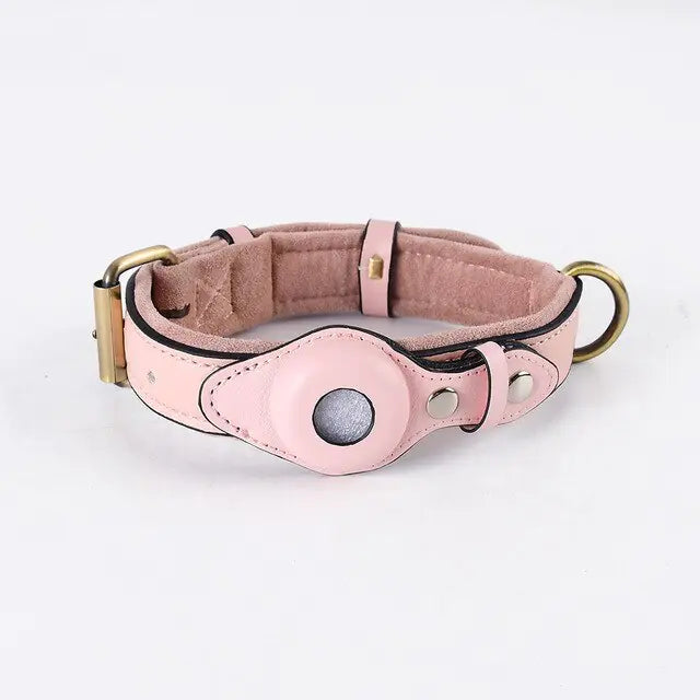 Collier anti-perte en cuir pour chien