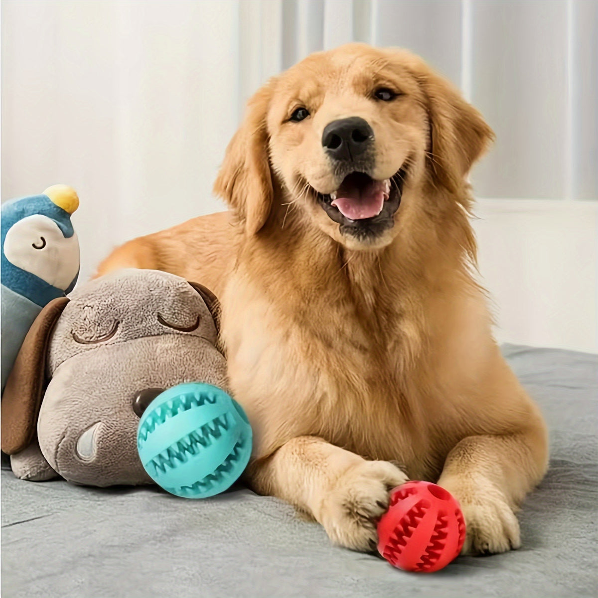 Balle de Lanière Tressée pour Chien avec Poignée Durable pour Mâcher Entraînement Lancer Tirer