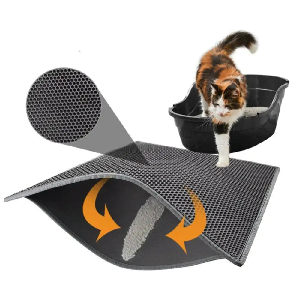 Tapis de litière pour chat double couche imperméable et anti-urine