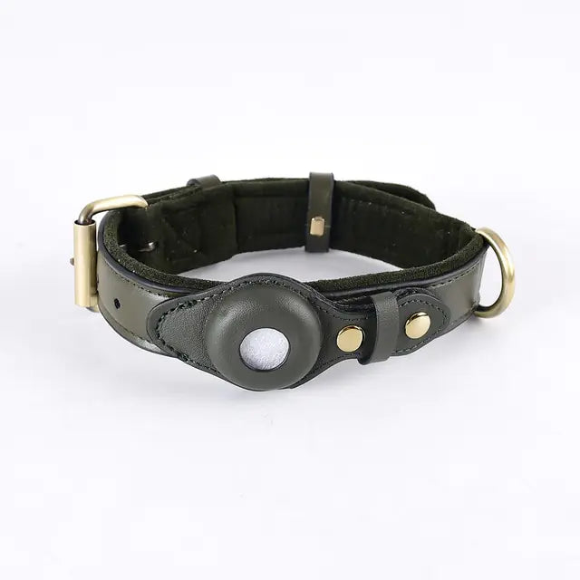 Collier anti-perte en cuir pour chien