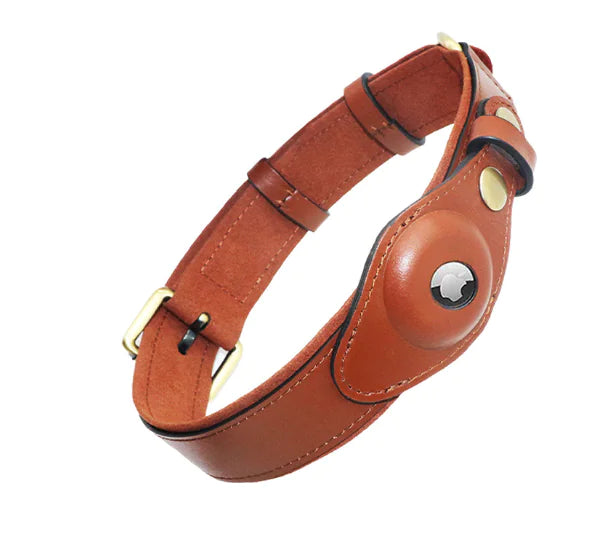 Collier anti-perte en cuir pour chien