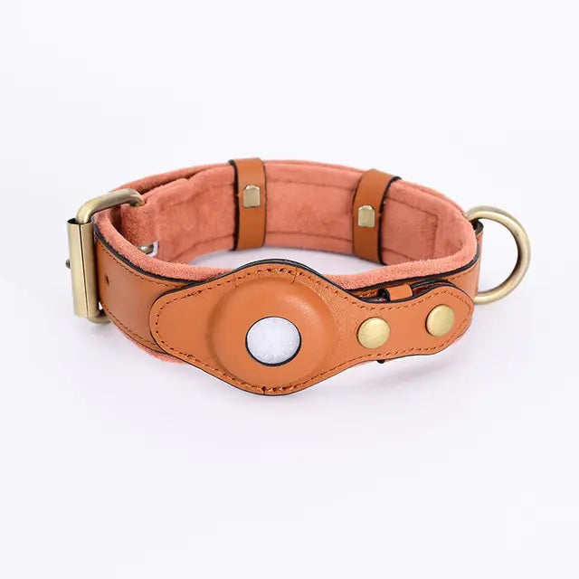 Collier anti-perte en cuir pour chien